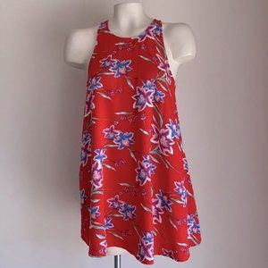 Red tropical dress small